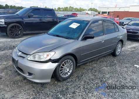 2005 Honda Civic Lx from USA, damaged, VIN 2HGES16585H609317